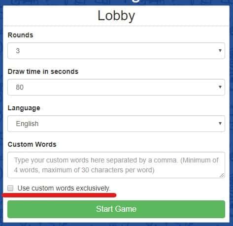io is a free online multiplayer drawing and guessing pictionary game. . Skribblio custom words list